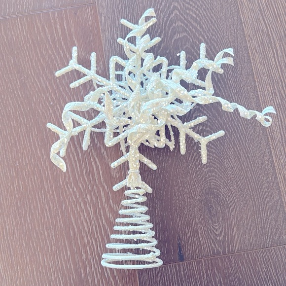 Beautiful Christmas Tree 12” topper white sparkly glittery. Great condition. - Picture 3 of 3